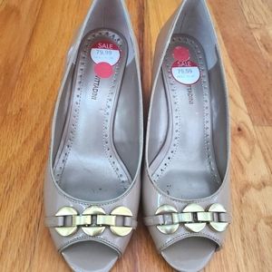 Peep-toe Wedge Heels